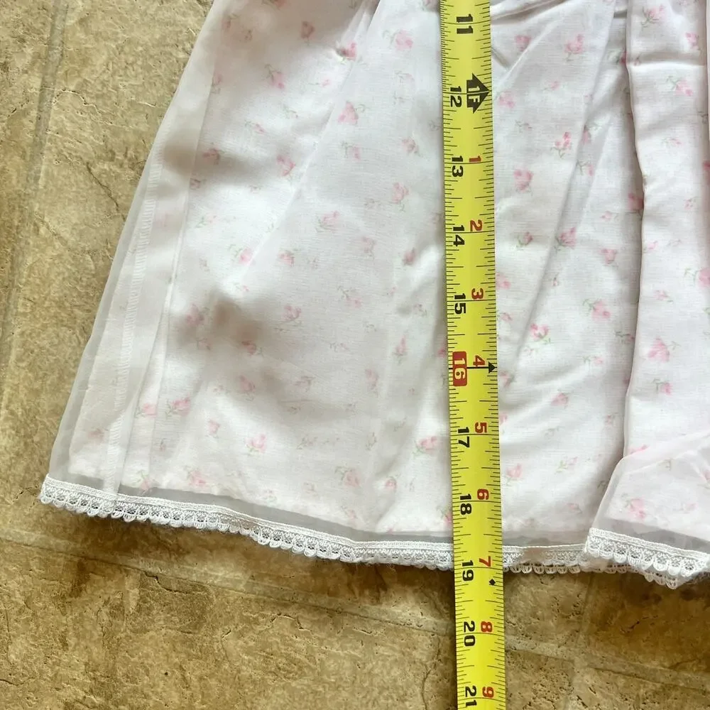 Vtg 60s Sears Toddler Girls Dress Pink Microfloral Cottagecore Coquette Dainty